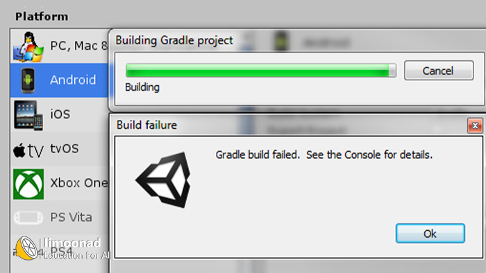 حل مشکل ارور gradle در Unity | بلاگ لیموناد